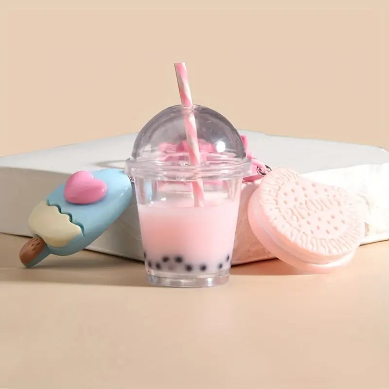 Ice Cream & Boba Tea Keychain